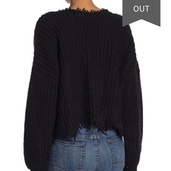 Wildfox Deep-V Reversible Palmetto Sweater Black - Picture 2 of 8